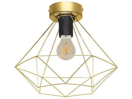 Eglo Tarbes 1-Light Brushed Brass Flush Mount