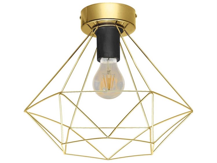 Eglo Tarbes 1-Light Brushed Brass Flush Mount