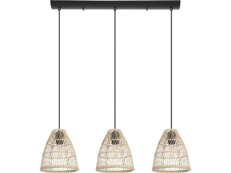 Eglo Ayesgarth 3-Light Black Brown Island Pendant