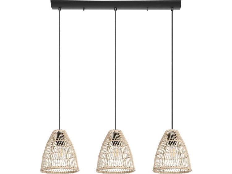 Eglo Ayesgarth 3-Light Black Brown Island Pendant