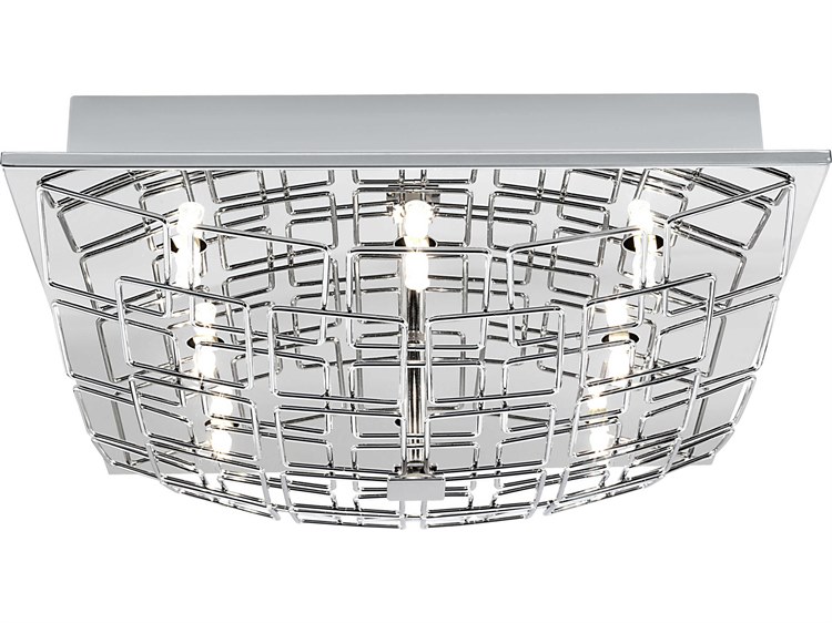 Eglo Cromer 8-Light Chrome Flush Mount