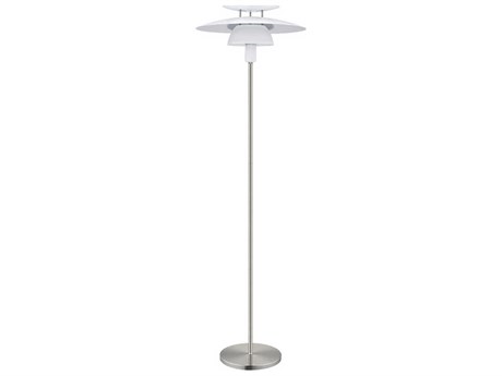 Eglo Brenda Satin Nickel White Metal Floor Lamp