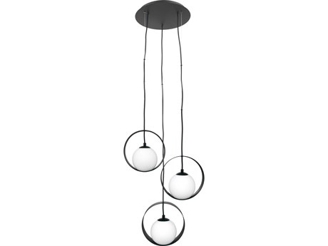 Eglo Camargo 3-Light Black Globe Pendant