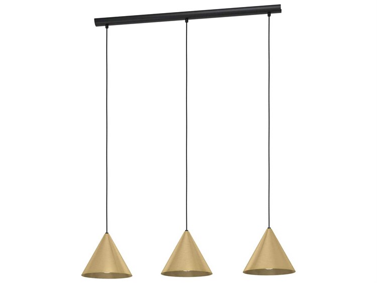 Eglo Narices 3-Light Structured Black Brass Island Pendant