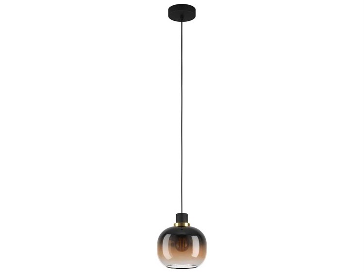 Eglo Oilella 1-Light Structured Black Globe Mini Pendant