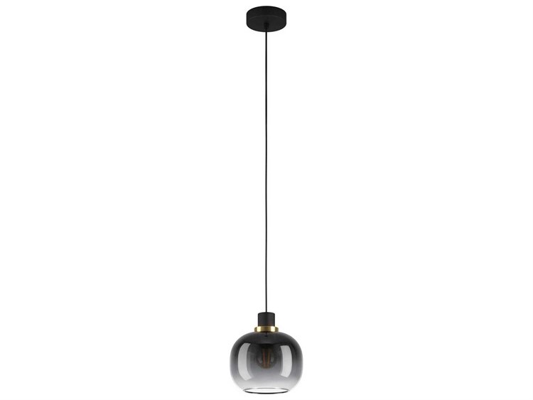 Eglo Oilella 1-Light Structured Black Globe Mini Pendant