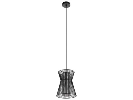 Eglo Maseta 1-Light Structured Black Mini Pendant