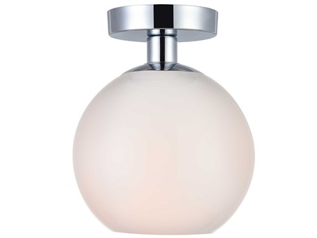 Elegant Lighting Baxter 1-Light Chrome Glass Globe Semi Flush Mount