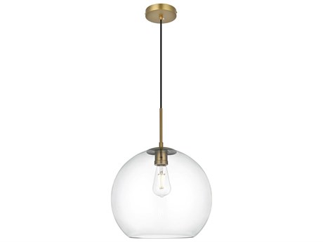 Elegant Lighting Baxter 1-Light Satin Gold Globe Pendant