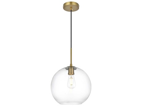 Elegant Lighting Baxter 1-Light Satin Gold Globe Mini Pendant