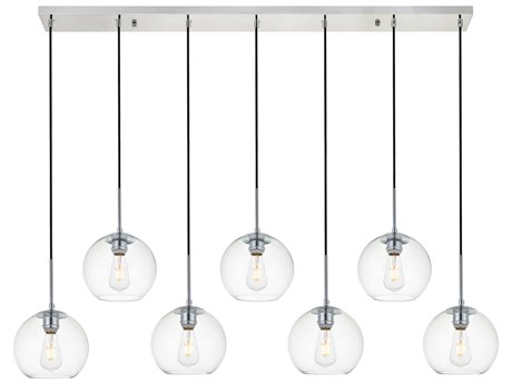 Elegant Lighting Baxter 7-Light Chrome And Clear Glass Globe Island Pendant