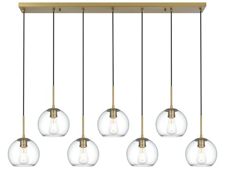 Elegant Lighting Baxter 7-Light Satin Gold Globe Island Pendant