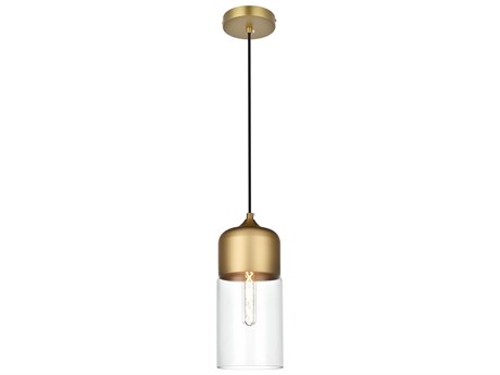 Elegant Lighting Ashwell 1-Light Satin Gold Mini Pendant