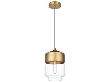 Elegant Lighting Ashwell 1-Light Satin Gold Mini Pendant