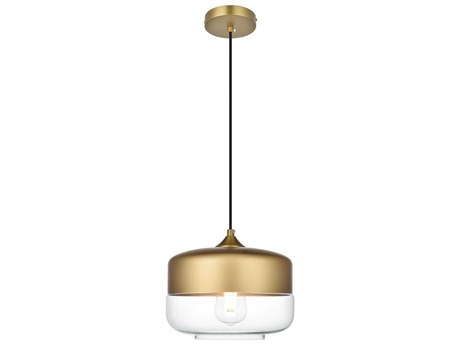 Elegant Lighting Ashwell 1-Light Satin Gold Mini Pendant