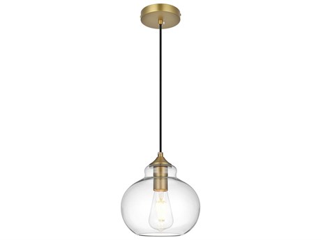 Elegant Lighting Destry 1-Light Satin Gold Mini Pendant