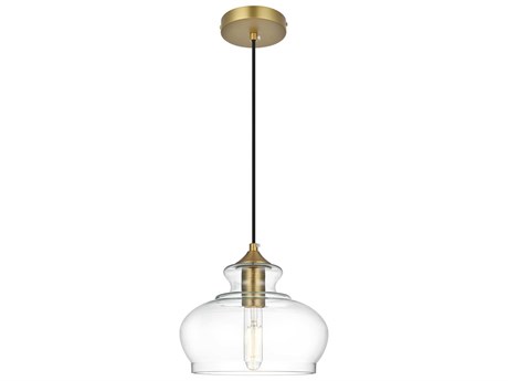Elegant Lighting Destry 1-Light Satin Gold Mini Pendant