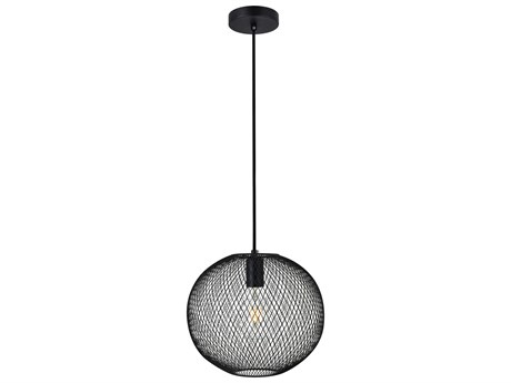 Elegant Lighting Keller 1-Light Black Globe Pendant