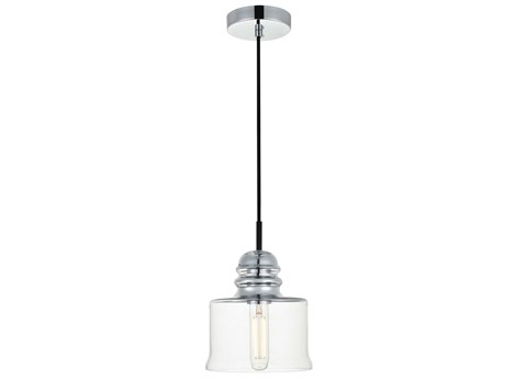 Elegant Lighting Kenna 1-Light Chrome Glass Mini Pendant