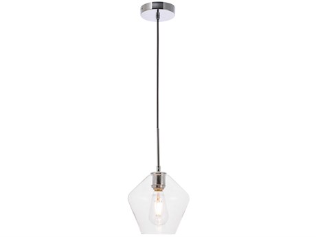 Elegant Lighting Gene 1-Light Chrome Glass Mini Pendant