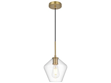 Elegant Lighting Gene 1-Light Satin Gold Mini Pendant