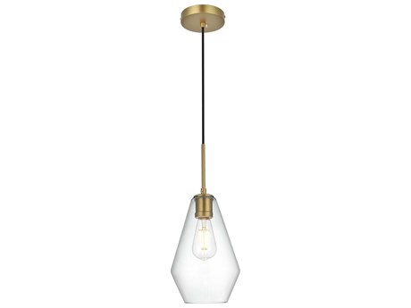Elegant Lighting Gene 1-Light Satin Gold Mini Pendant