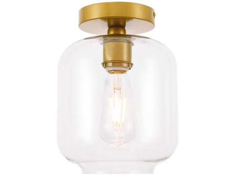 Elegant Lighting Collier 1-Light Brass Semi Flush Mount