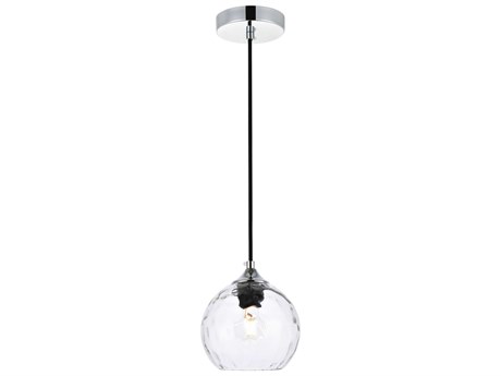 Elegant Lighting Cashel 1-Light Chrome And Clear Glass Globe Mini Pendant