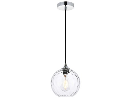 Elegant Lighting Cashel 1-Light Chrome And Clear Glass Globe Mini Pendant