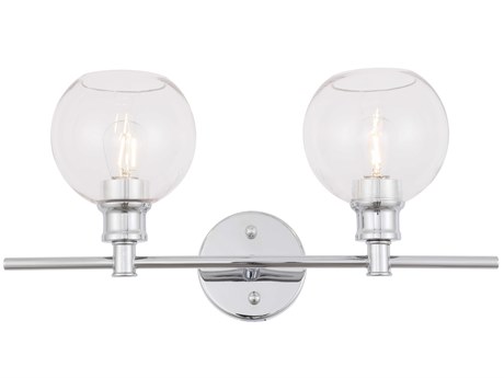 Elegant Lighting Collier 2-Light Chrome Glass LED Vanity Light