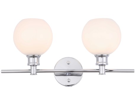 Elegant Lighting Collier 2-Light Chrome Glass LED Vanity Light