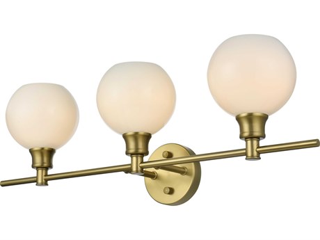Elegant Lighting Collier 3-Light Satin Gold Vanity Light