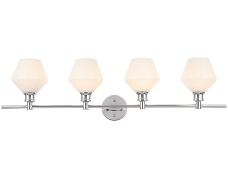 Elegant Lighting Gene 4-Light Chrome Glass LED Vanity Light