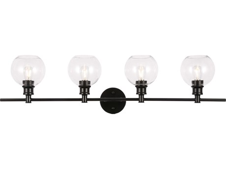 Elegant Lighting Collier 4-Light Black Glass Vanity Light