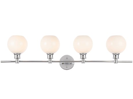 Elegant Lighting Collier 4-Light Chrome Glass LED Vanity Light