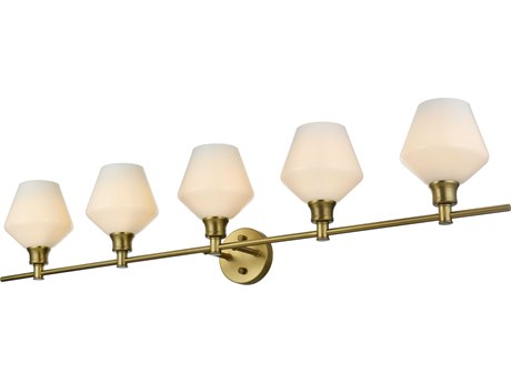 Elegant Lighting Gene 5-Light Satin Gold Vanity Light