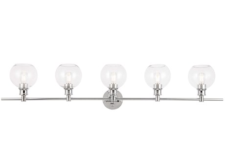 Elegant Lighting Collier 5-Light Chrome Glass LED Vanity Light