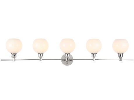 Elegant Lighting Collier 5-Light Chrome Glass LED Vanity Light