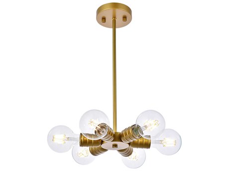 Elegant Lighting Reyes 6-Light Brass Mini Pendant