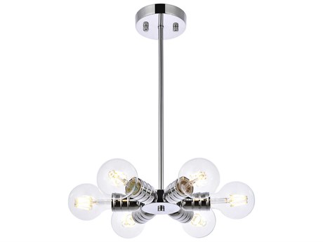 Elegant Lighting Reyes 6-Light Chrome Mini Pendant