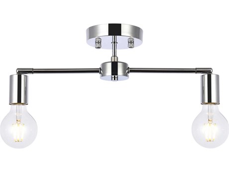 Elegant Lighting Zane 2-Light Chrome Semi Flush Mount