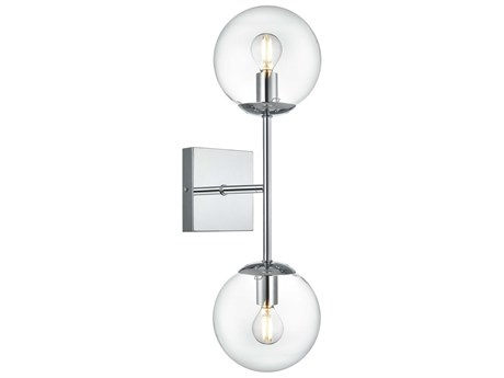 Elegant Lighting Neri 2-Light Chrome Wall Sconce