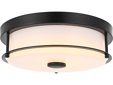 Elegant Lighting Kolson 1-Light Black Round Flush Mount