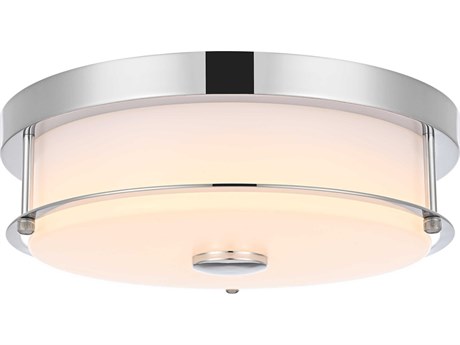 Elegant Lighting Kolson 1-Light Chrome Round Flush Mount