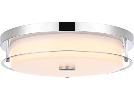 Elegant Lighting Kolson 1-Light Chrome Round Flush Mount