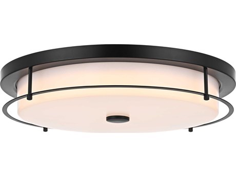 Elegant Lighting Kolson 1-Light Black Round Flush Mount