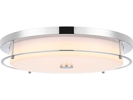 Elegant Lighting Kolson 1-Light Chrome Round Flush Mount
