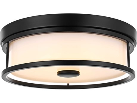 Elegant Lighting Kolson Black Round Flush Mount