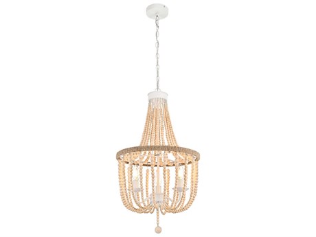 Elegant Lighting Jolie 3-Light Beige Off White Empire Pendant
