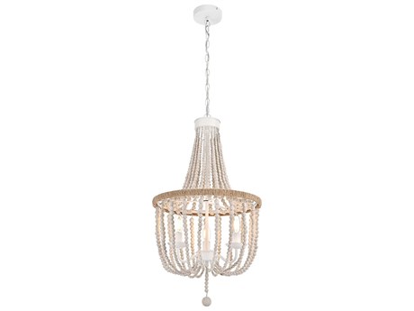 Elegant Lighting Jolie 3-Light Distressed Antique White Empire Pendant